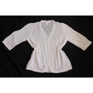 Kate Hill Off-white Cardigan Button-front Size 2X